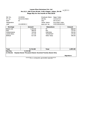 Layam Flexi Solutions Pvt Ltd Salary Slip  Form