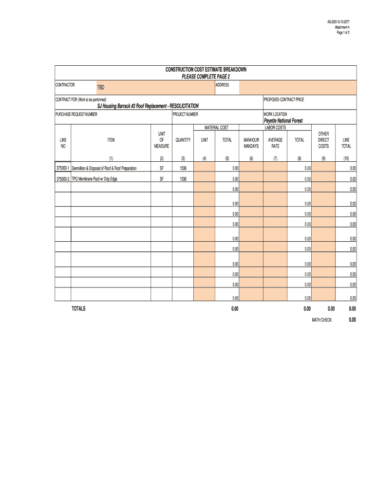 Recreation Schedule and Fees Forest Service USDA  Form