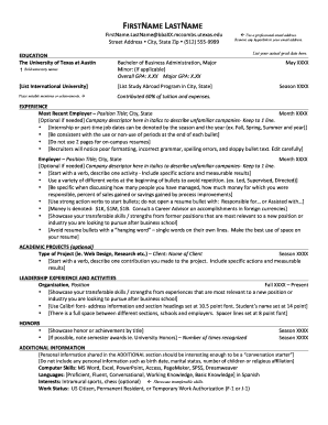 Mccombs Resume Template  Form