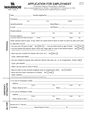 Warrior Met Coal Application  Form