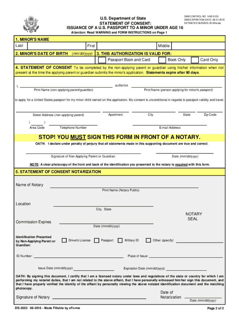 Omb Control Number 1405 0129  Form