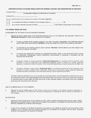 Omnibus Board Resolution  Form