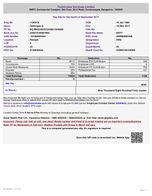 Teamlease Salary Slip  Form