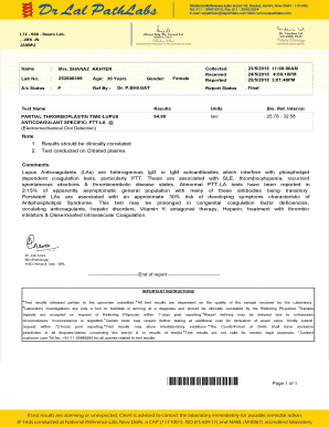 Lal Pathlabs Report Lal Pathlabs Report  Form