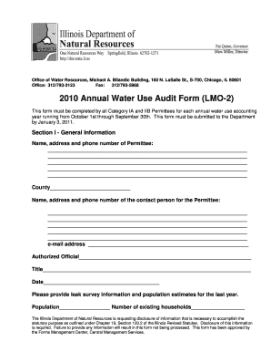 Annual Water Use Audit Form LMO 2 Dnr Illinois