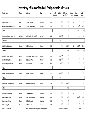 Medical Equipment Missouri Department of Health &amp; Senior Services Health Mo  Form