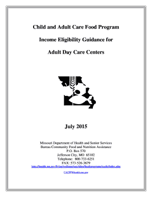 Adult Day Care Centers Missouri Department of Health &amp; Senior  Form