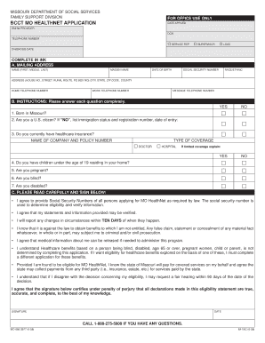 Missouri Dept of Social Services Bcct Form