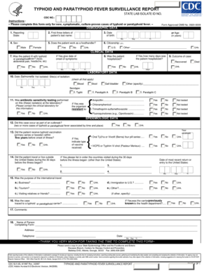  Typhoid Fever Surveillance Report Typhoid Fever Surveillance Report Health Mo 2009