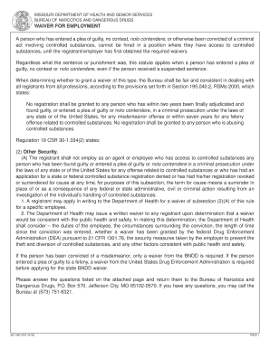 WAIVER for EMPLOYMENT  Form