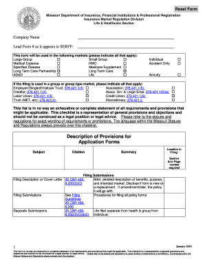 Checklist of Items MDI Considers When Reviewing ALL GROUP LIFE Policies and Certificates  Form