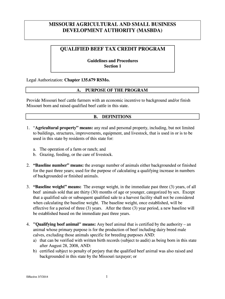 MISSOURI AGRICULTURAL and SMALL BUSINESS Mda Mo  Form