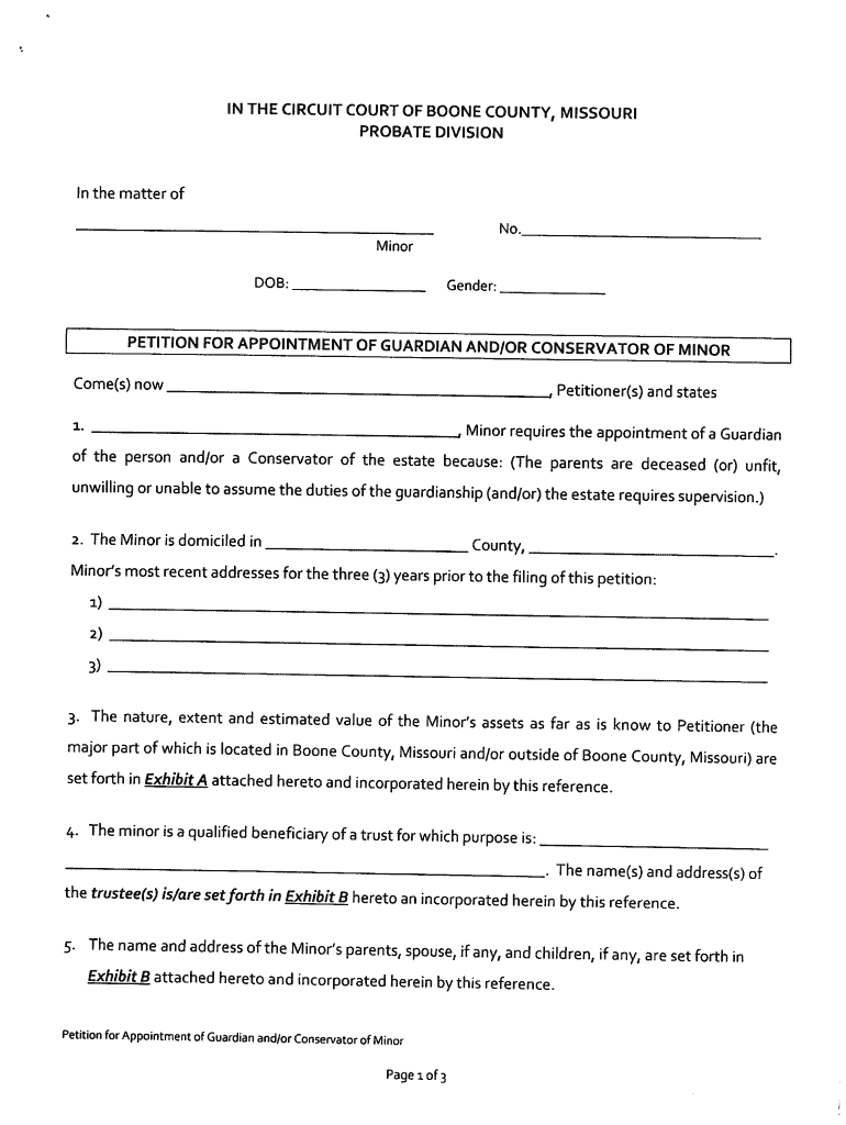 Missouri Guardianship Forms