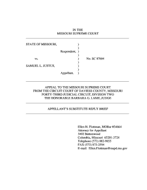 In the MISSOURI SUPREME COURT STATE of MISSOURI, Vs Courts Mo  Form