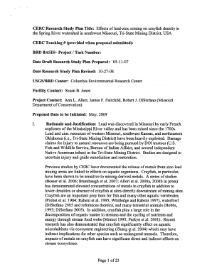 Date Research Study Plan Revised Missouri Department of Natural Dnr Mo  Form