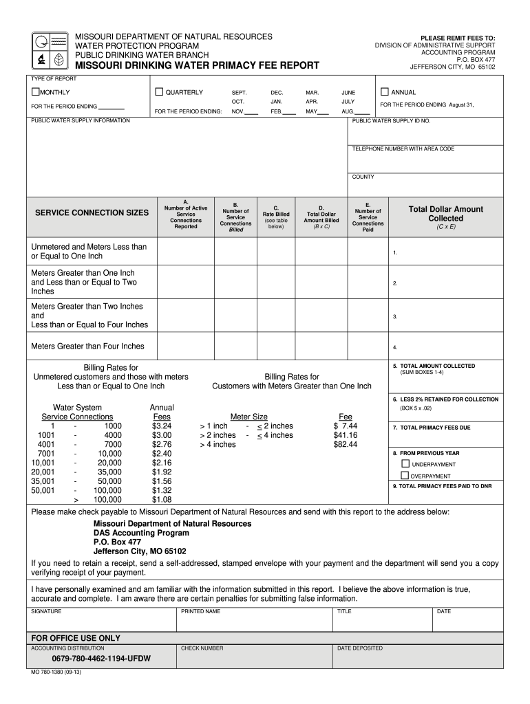  Missouri Primacy Fee 2005-2024