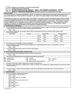 STORM WATER ANNUAL REPORT SMALL MS4 PERMITS  Form