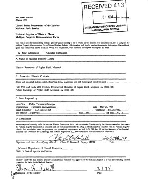 NPS Form 10 9004 Mnrch United States Department of the Nterior National Park Service National Register of Historic Places Multip