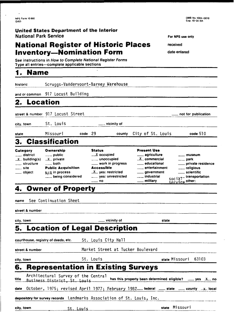 NPS FBI 3 82 Dnr Mo  Form
