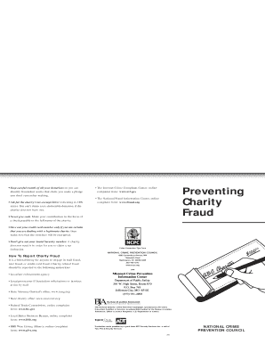 Preventing Charity Fraud Missouri Department of Public Safety Dps Mo  Form