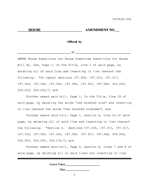 HOUSE AMENDMENT NO Missouri House of Representatives House Mo  Form