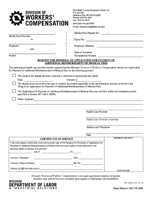 Request for Dismissal of Application for Payment of Additional  Form
