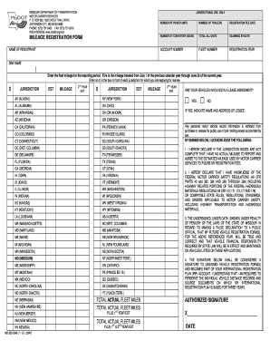 MILEAGE REGISTRATION FORM Modot Mo