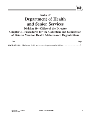 19c10 5 Office of the Director Department of Health and Senior Services Sos Mo  Form