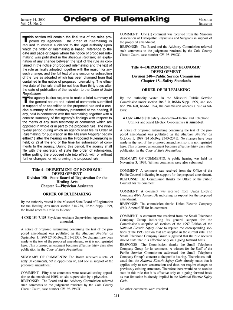 V25n2i Missouri Register Sos Mo  Form