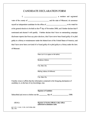 Candidate Declaration Form