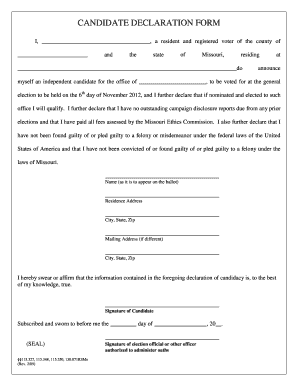 Candidate Declaration Form