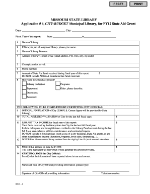 Application #4 City Budget Municipal Library Sos Mo  Form