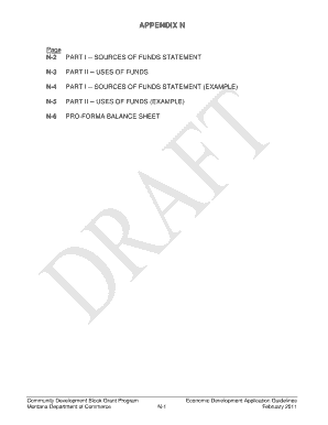 PART I SOURCES of FUNDS STATEMENT CDBG ED Cdbged Mt  Form