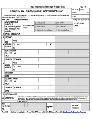 State Generator Report Part 1 Deq Mt  Form