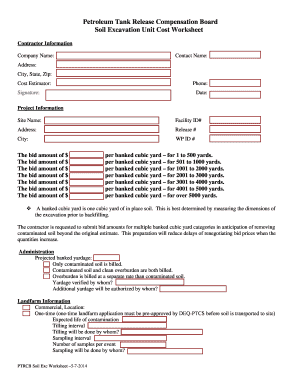 Soil Excavation Deq Mt  Form