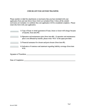 Montana DEQ Solid Waste Management System License Transfer App  Form