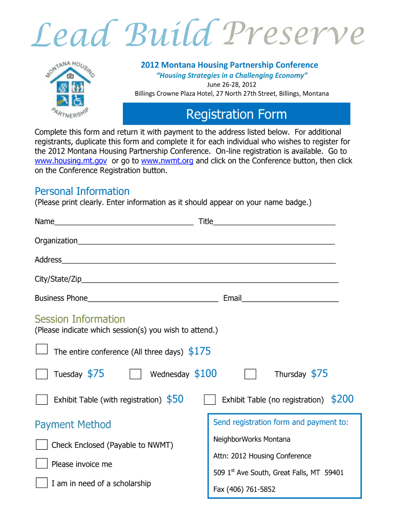 Printable Registration Form Housing Mt