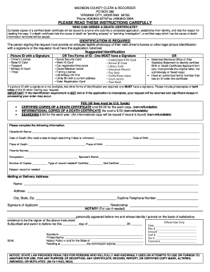 MADISON COUNTY CLERK &amp;amp Madison Mt  Form