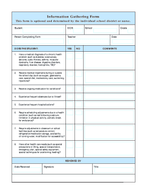 Students with Health Care Needs Serving Students with Health Care Needs in Public Schools  Form