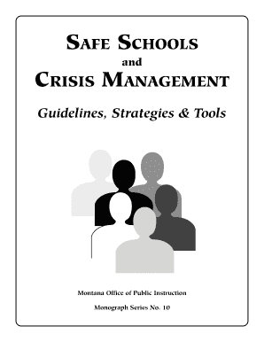 Safe Schools and Crisis Management Safe Schools and Crisis Management Opi Mt  Form