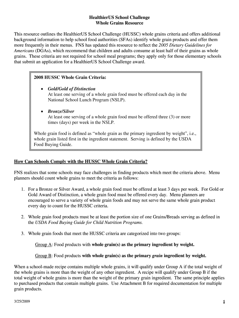 Download Whole Grain Resource Guide USDA PDF  Form