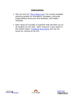 Essential Resources List Serve Montana Serve Mt  Form