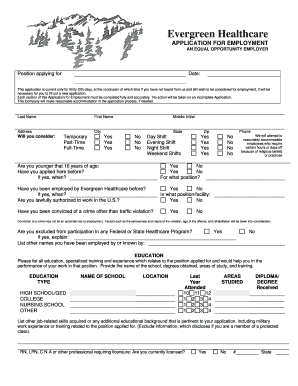 APPLICATION for EMPLOYMENT Wsd Dli Mt  Form