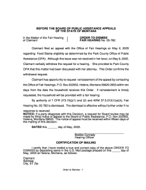 Claimant Filed an Appeal with the Office of Fair Hearings on May 2, Regarding Food Stamp Eligibility as Determined by the Park C  Form