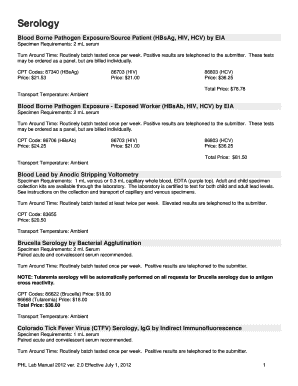 Serology Department of Public Health &amp; Human Services Dphhs Mt  Form