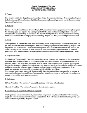 Telecommuting Policy and Procedures  Form