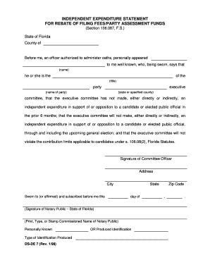 INDEPENDENT EXPENDITURE STATEMENT  Form