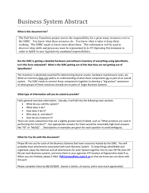 Business System Abstract  Form