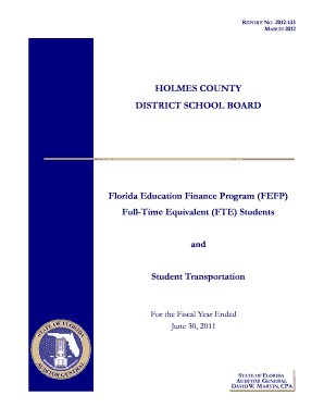 FEFP Audit Report Template  Form