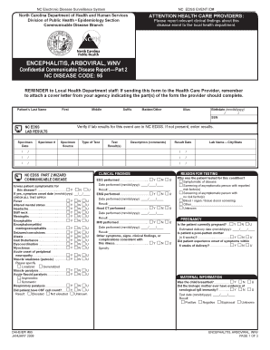 NC Electronic Disease Surveillance System Epi Publichealth Nc  Form